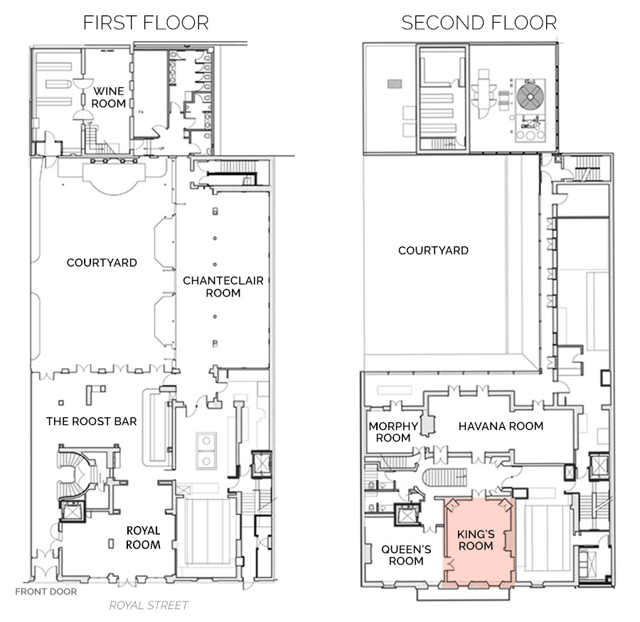 Floorplan showing Kings Room on Second Floor